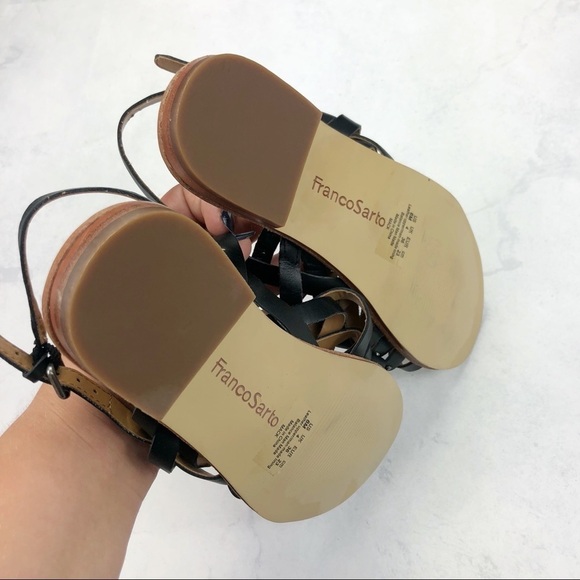 [Franco Sarto] Black Strap Leather Sandals